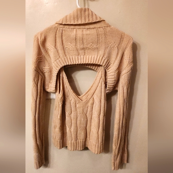 NY LA Long Sleeve Turtle Neck with Cami Sweater Teddy Brown - Picture 2 of 2